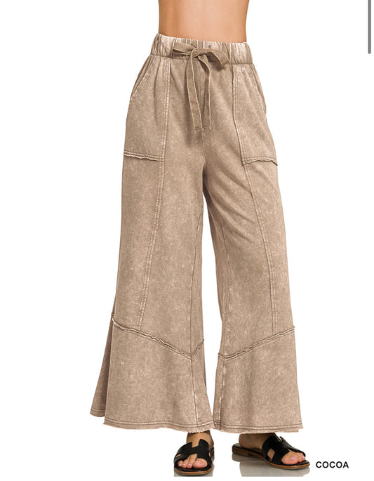 Zenana Ankle Sweatpants – Vintage Raw Hem Lounge Joggers