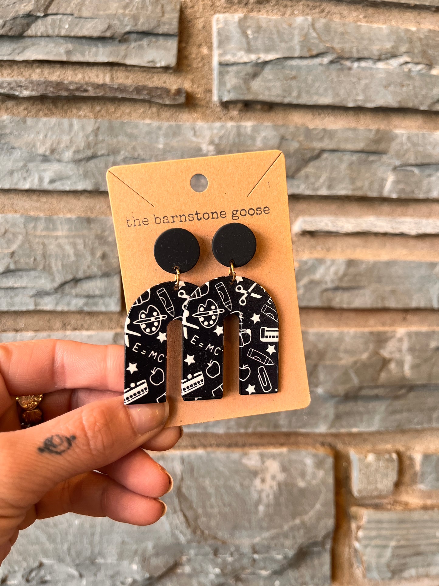 Barnstone Goose handmade earrings with unique boho style