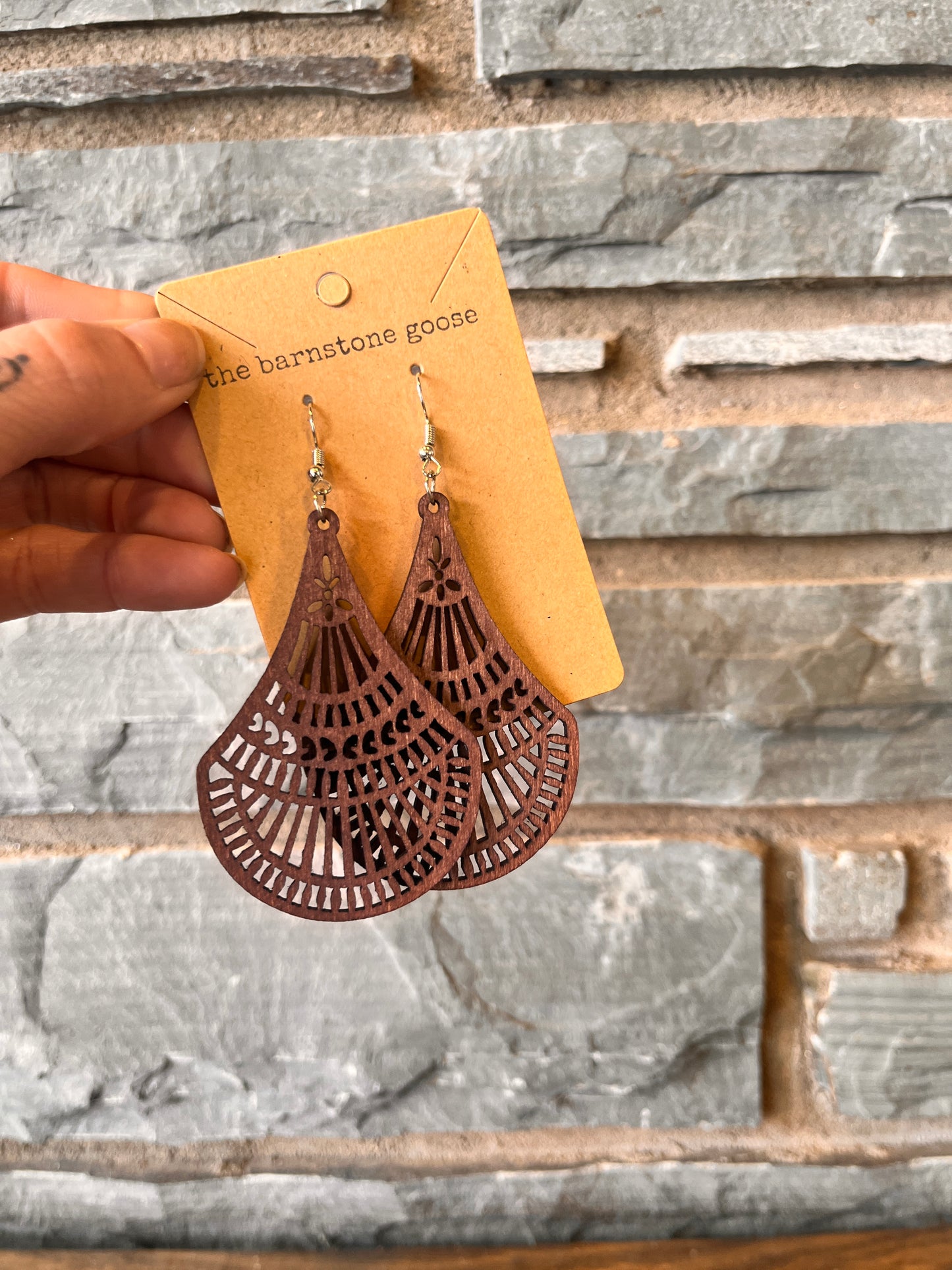 Barnstone Goose handmade earrings with colorful artisan accents