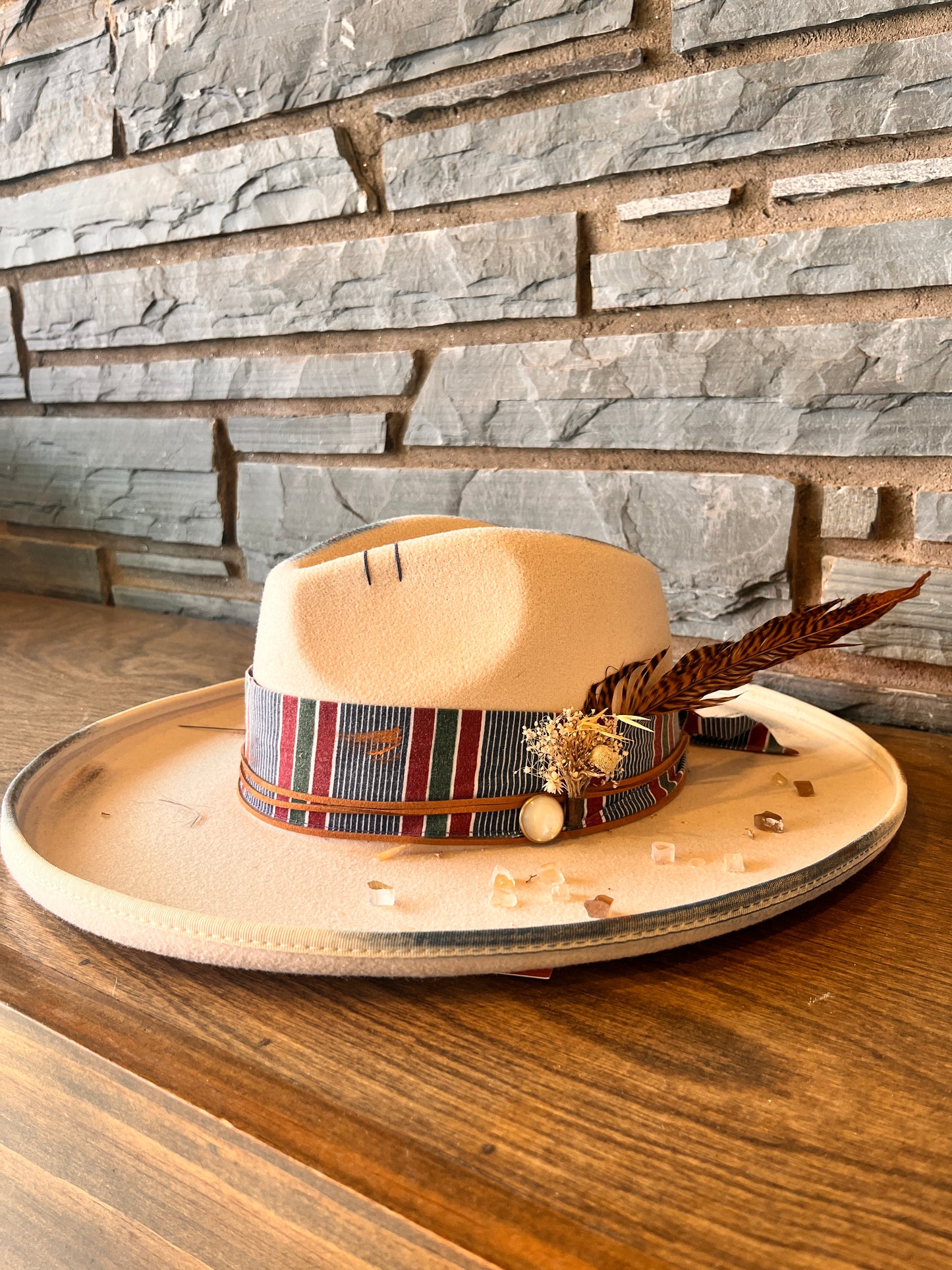 Bourbon Grae handmade fashion hat with original artistic details