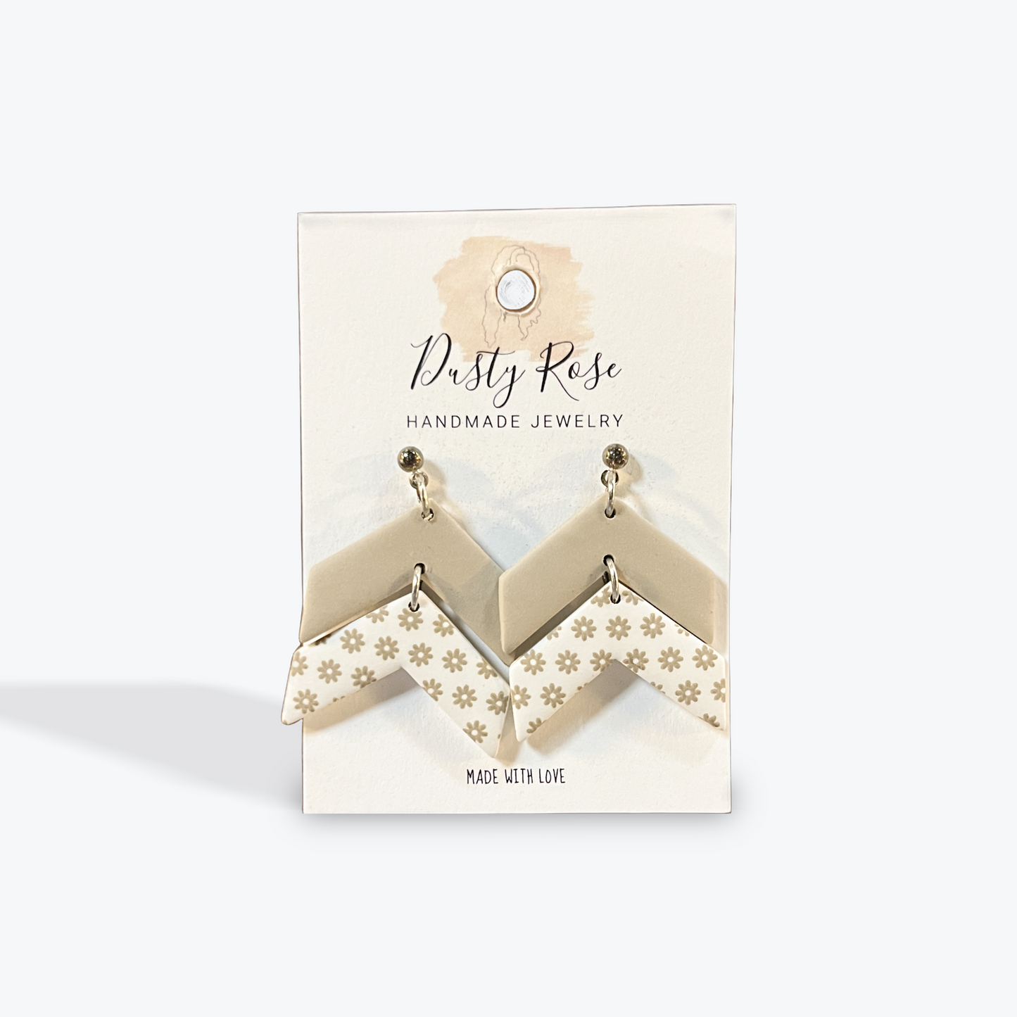 Lightweight handmade earrings with metallic accents