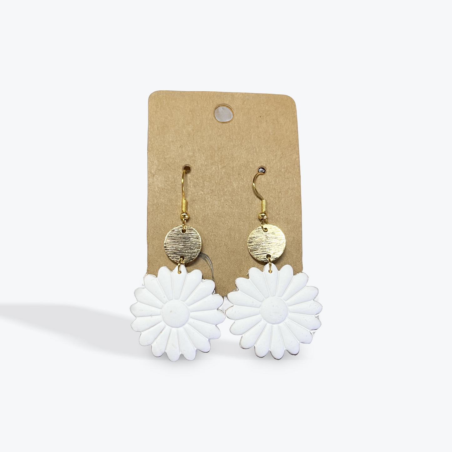 Neutral clay earrings handmade with artistic craftsmanship
