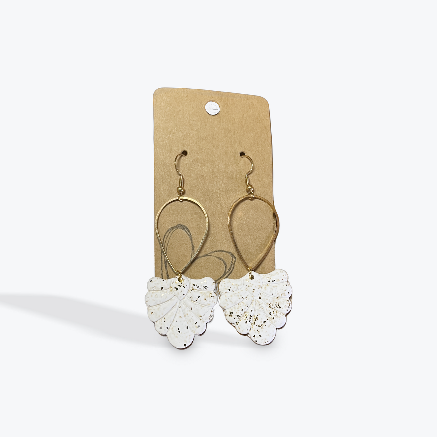 Lightweight handcrafted clay earrings in neutral palette