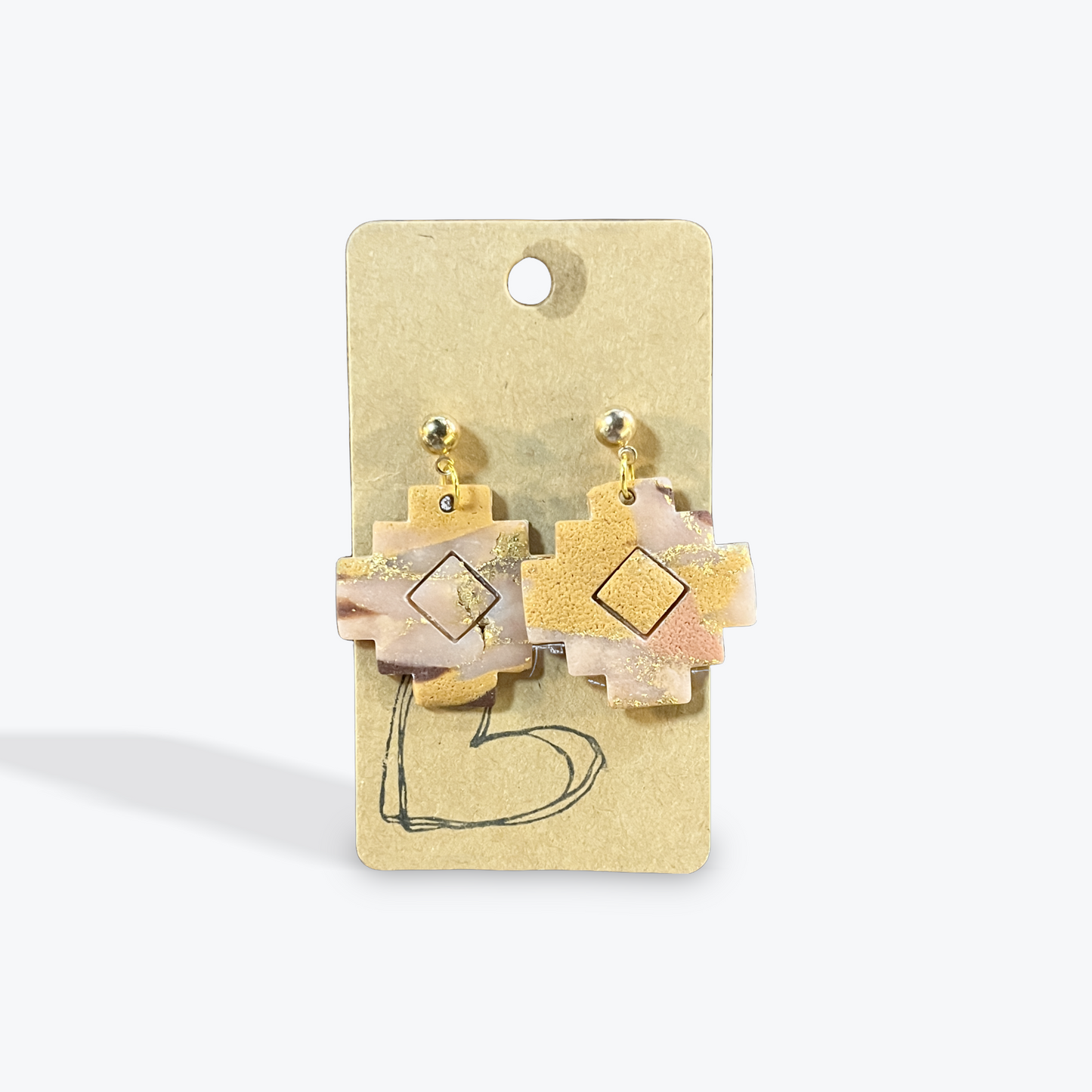 Earbobs artisan neutral clay earrings perfect for gifting
