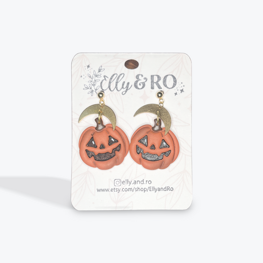 Artisan clay earrings for Halloween and autumn wear