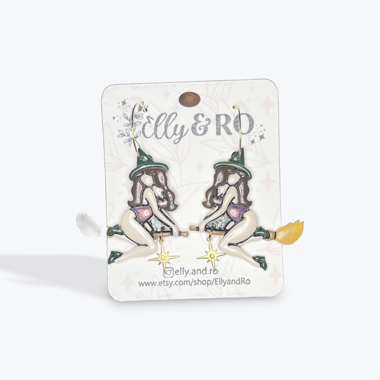 Seasonal clay earrings with subtle Halloween flair