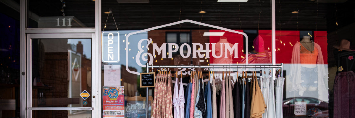 Emporium 23 boutique storefront in Newton NC featuring curated women’s fashion, artisan goods, and boutique gifts from local makers.