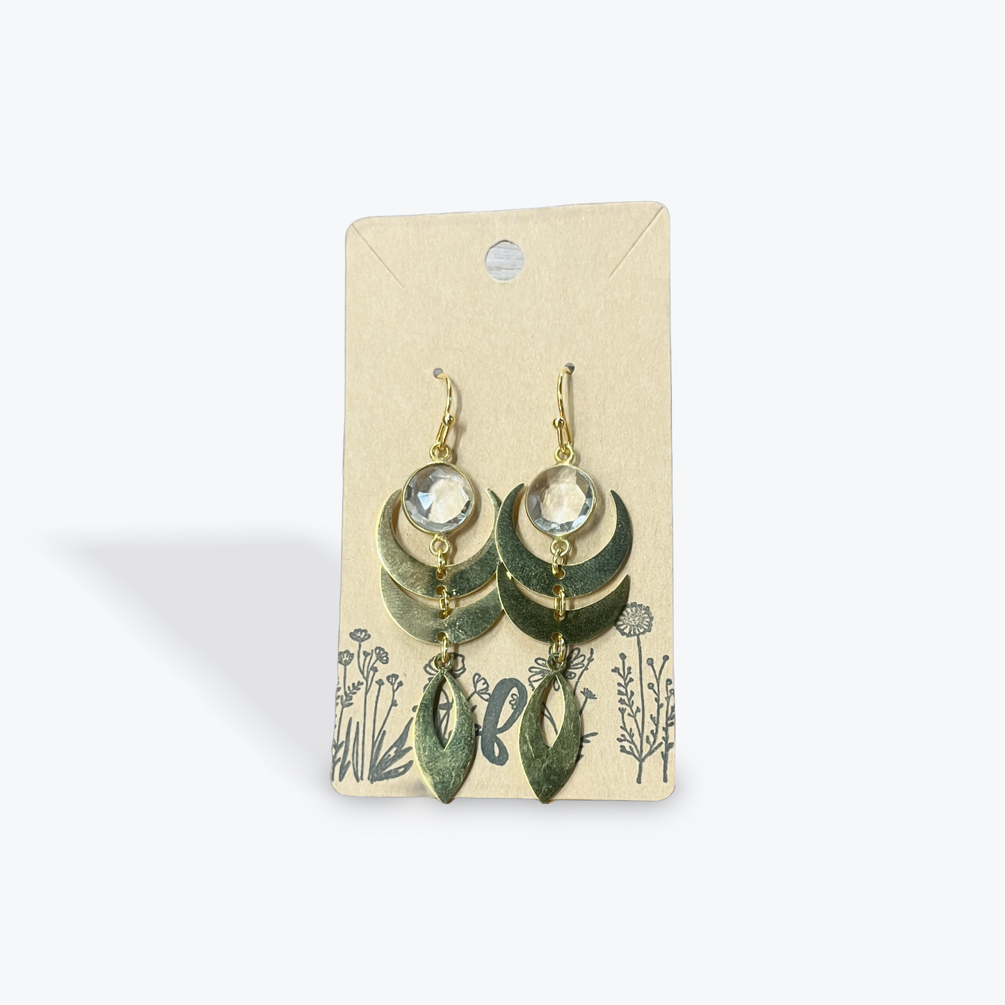 Artisan earrings crafted with ethically sourced gemstone detail