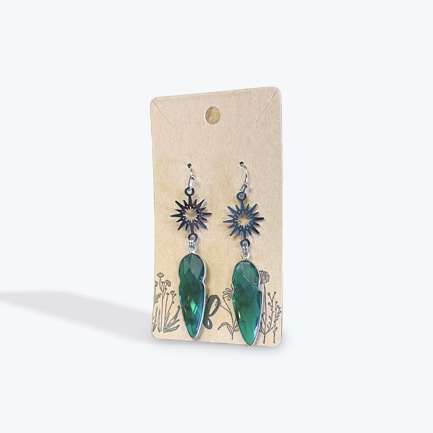 Artisan handmade earrings by Terri Fulbright with unique metals