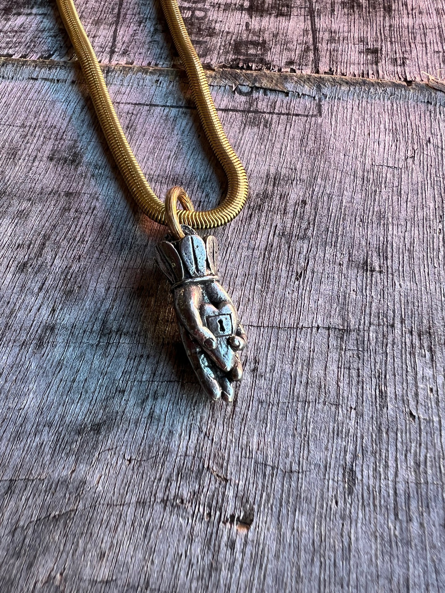Chunky rope chain necklace styled for layering