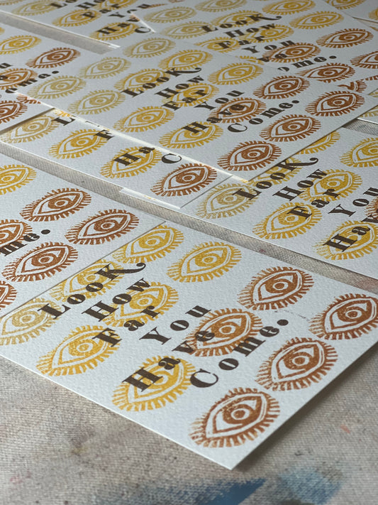 One of a kind artisan greeting card with envelope