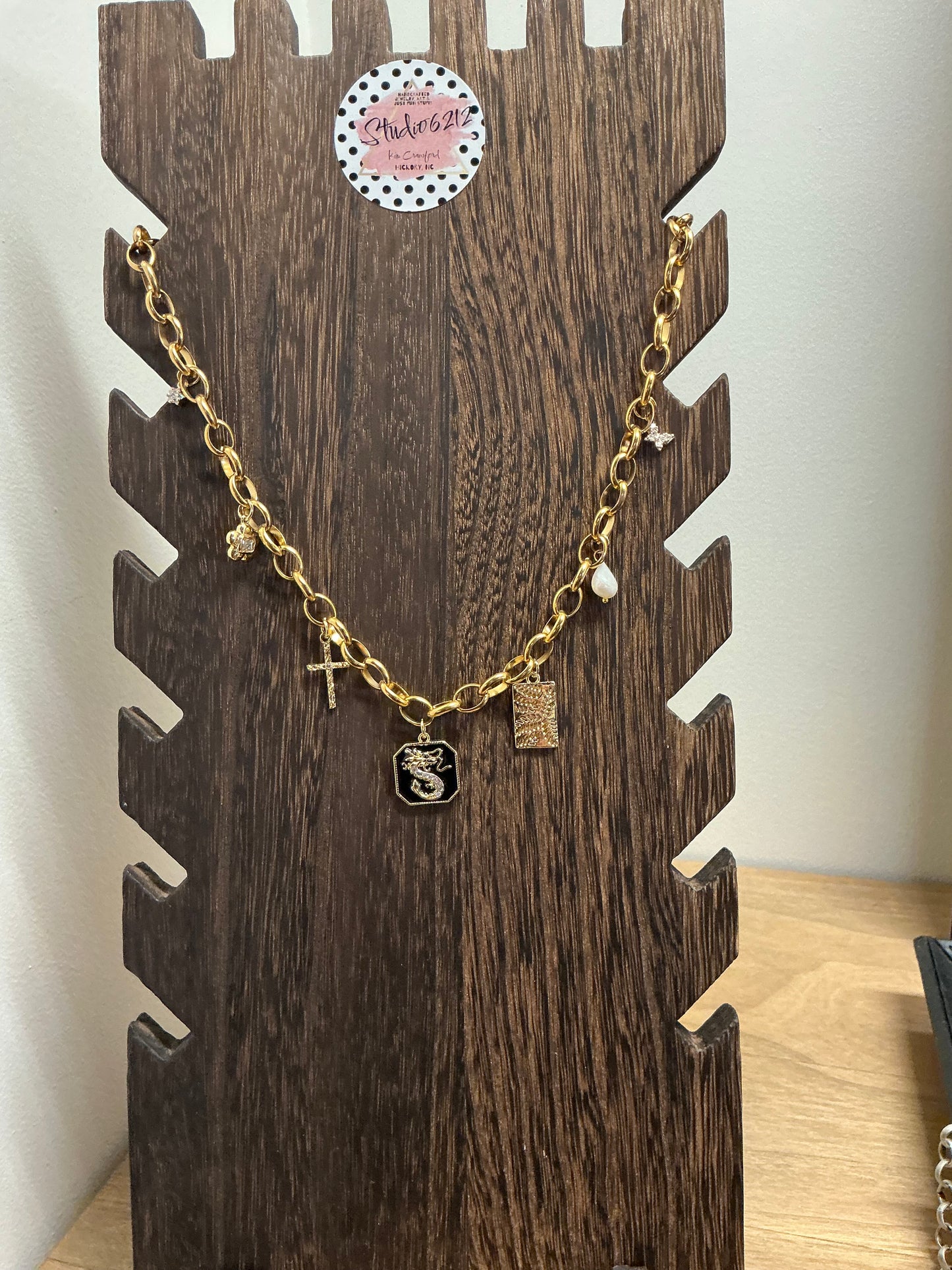 Studio 6212 creative artisan necklace crafted with mixed textures