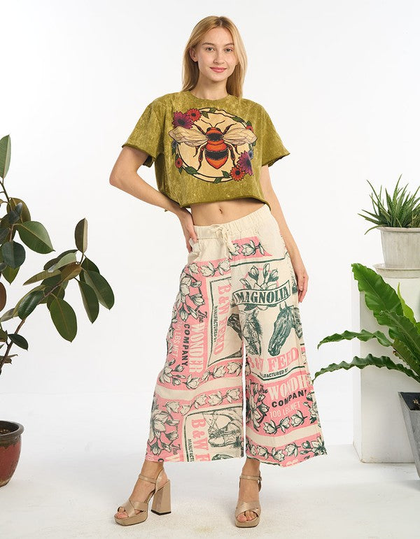 Handmade Feed Sack Pants – 100% Cotton Boho Trousers Made in Nepal (One Size Fits 4–14)