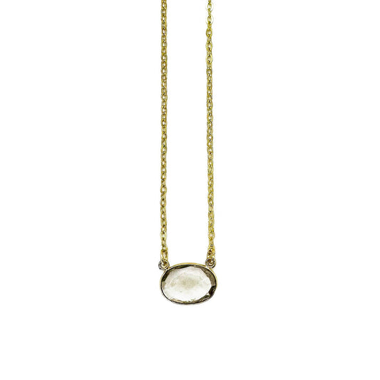 Anju Jewelry - Gold Plated Necklace with Semi-Precious Stone - Quartz