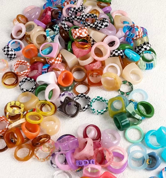 Resin Stackable Rings – Colorful Statement & Everyday Stacks
