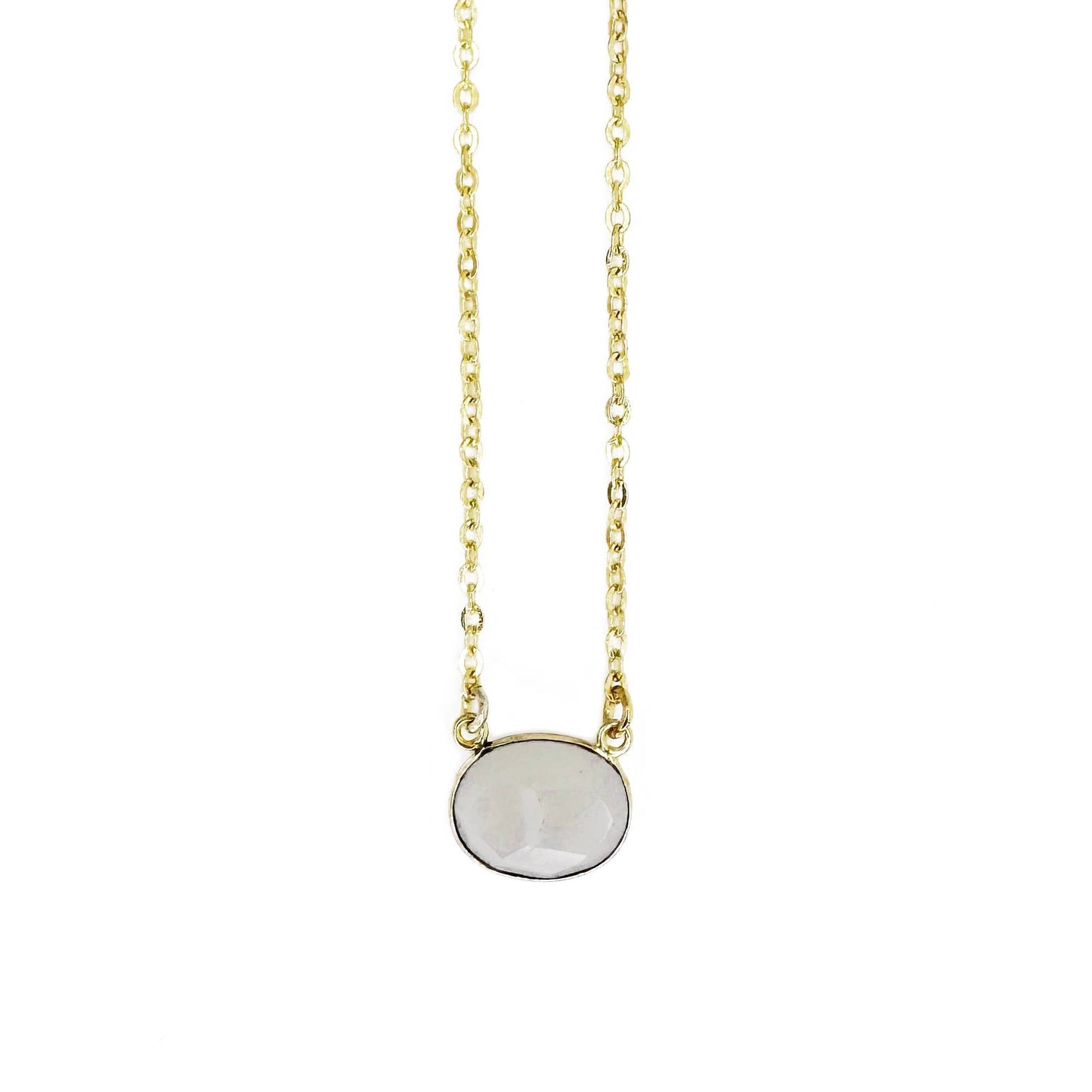 Anju Jewelry - Gold Plated Necklace with Semi-Precious Stone - Moonstone