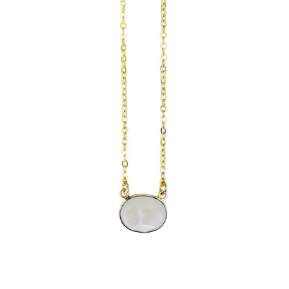 Anju Jewelry - Gold Plated Necklace with Semi-Precious Stone - Moonstone