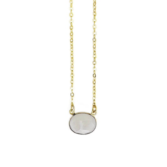 Anju Jewelry - Gold Plated Necklace with Semi-Precious Stone - Moonstone