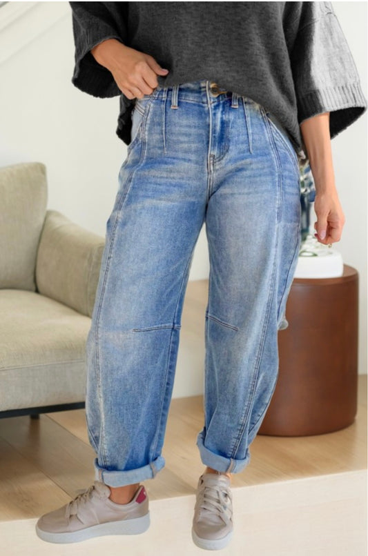 Lightweight Barrel Denim Pants
