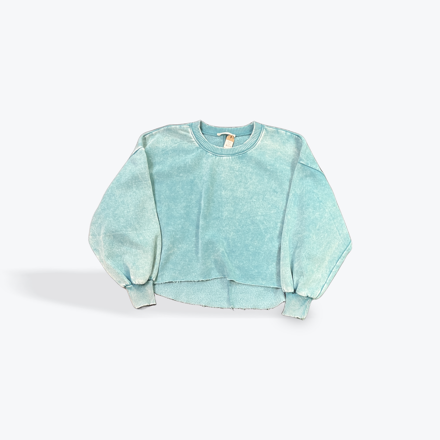 Zenana Fleece Inlay Mineral Wash Crop Sweatshirt – Women’s Cozy Fall Loungewear