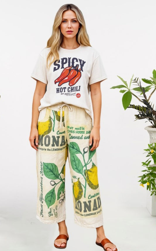 Handmade Feed Sack Pants – 100% Cotton Boho Trousers Made in Nepal (One Size Fits 4–14)