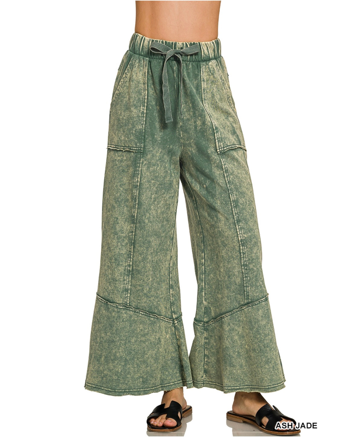 Zenana Ankle Sweatpants – Vintage Raw Hem Lounge Joggers