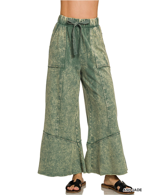 Zenana Ankle Sweatpants – Vintage Raw Hem Lounge Joggers