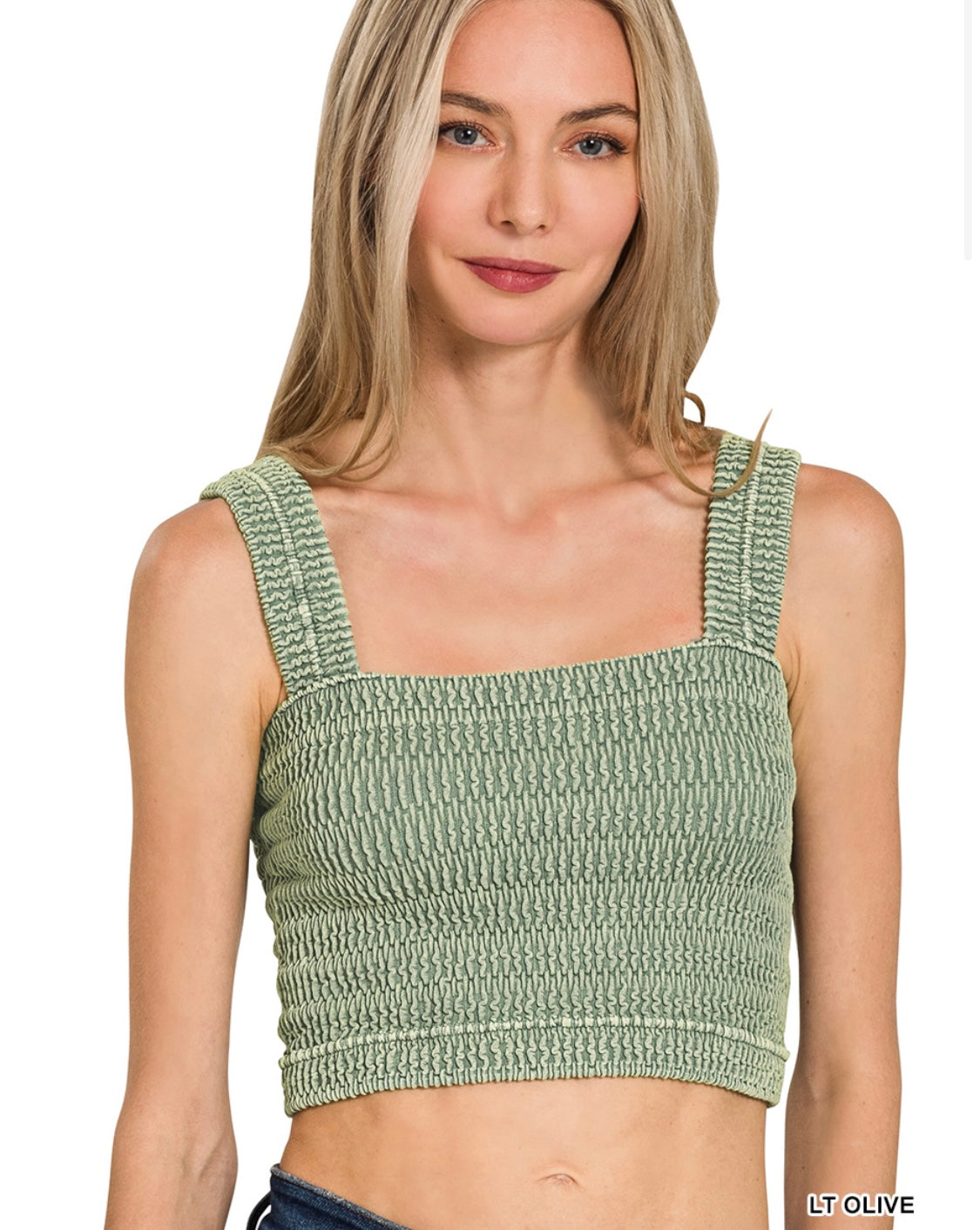 SEAMLESS WINKLE STONE TEXTURED WASHED TOP
