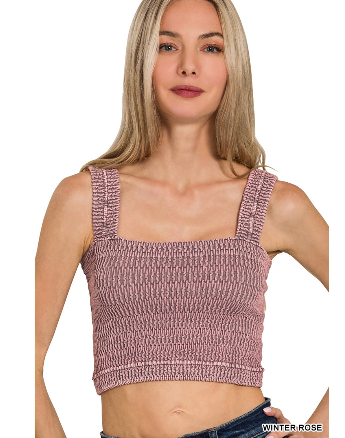 SEAMLESS WINKLE STONE TEXTURED WASHED TOP