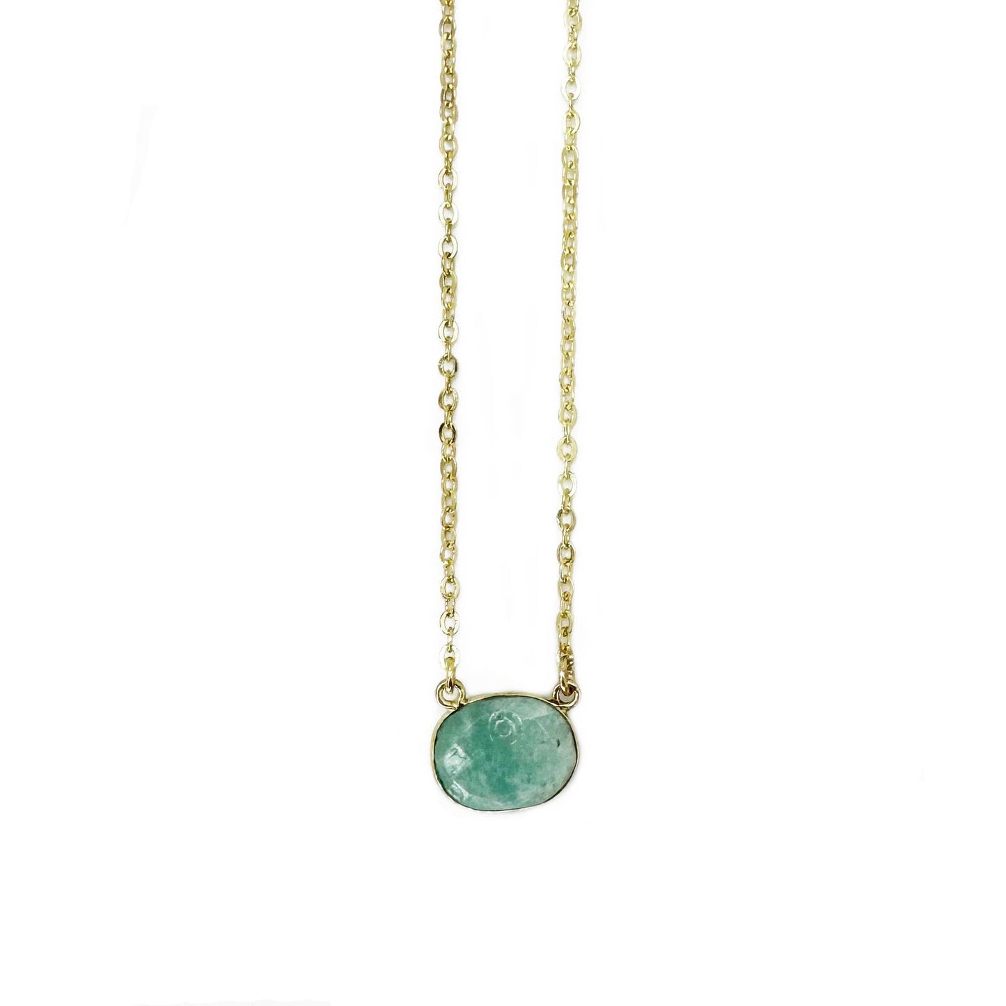 Anju Jewelry - Gold Plated Necklace with Semi-Precious Stone - Amazonite