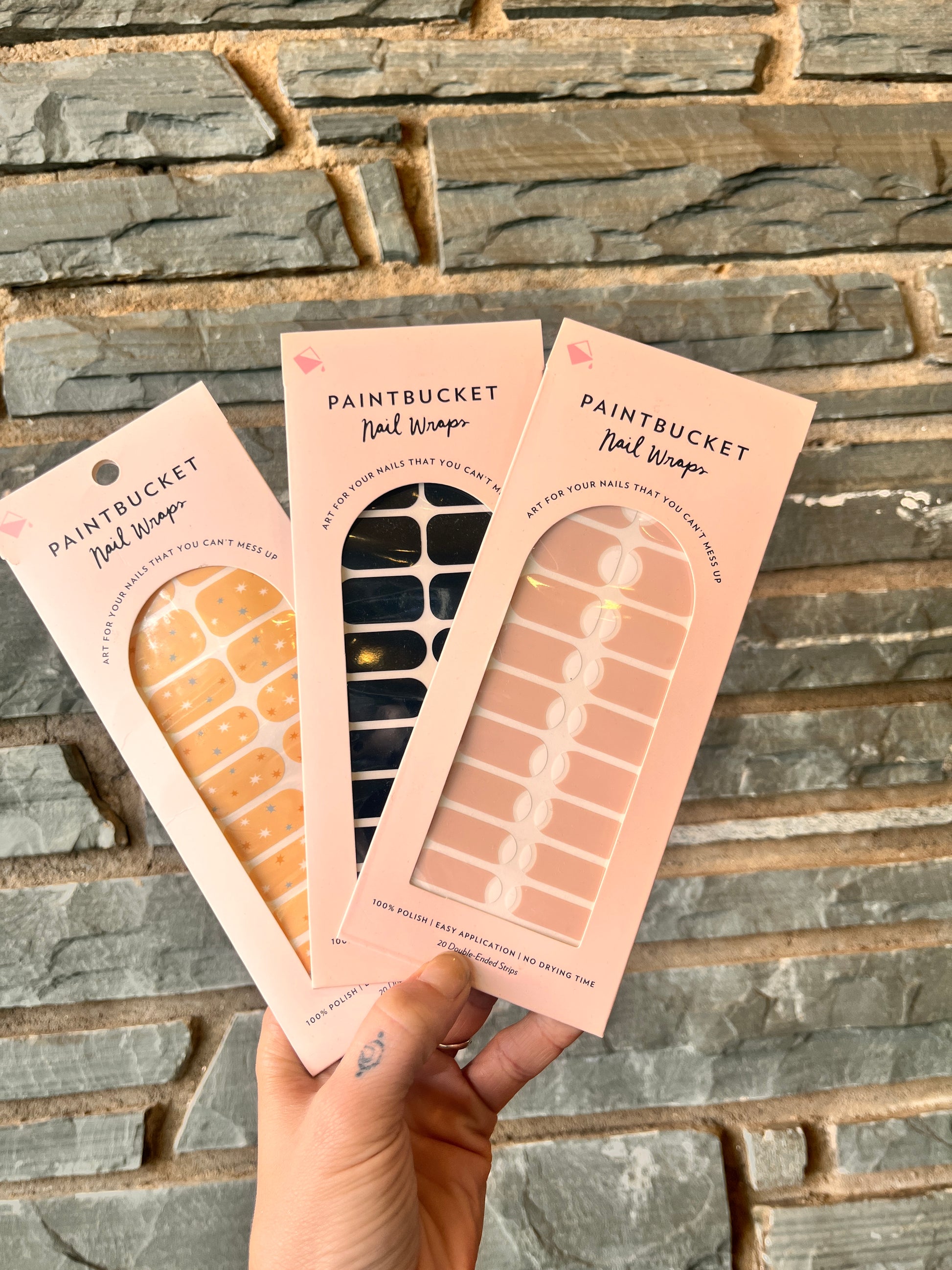 Barnstone Goose Paintbucket nail wraps with stylish adhesive designs for salon quality nails at home