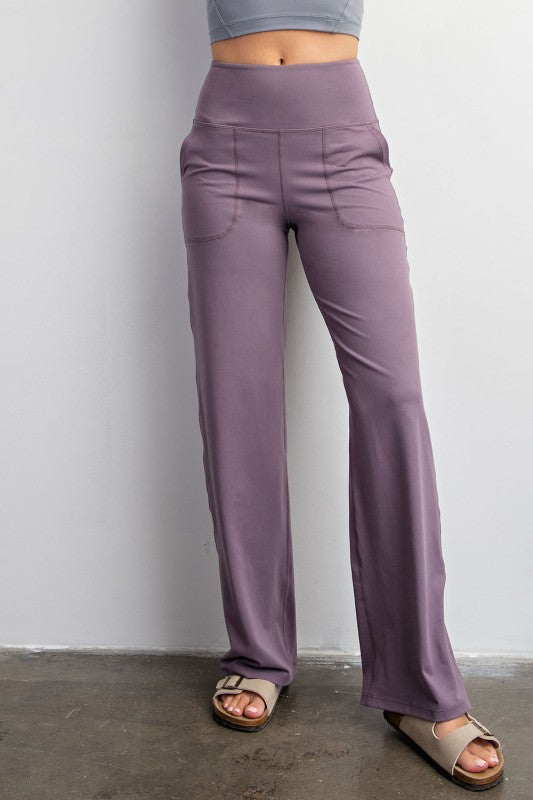 Butter soft wide leg athletic pants with high rise waistband