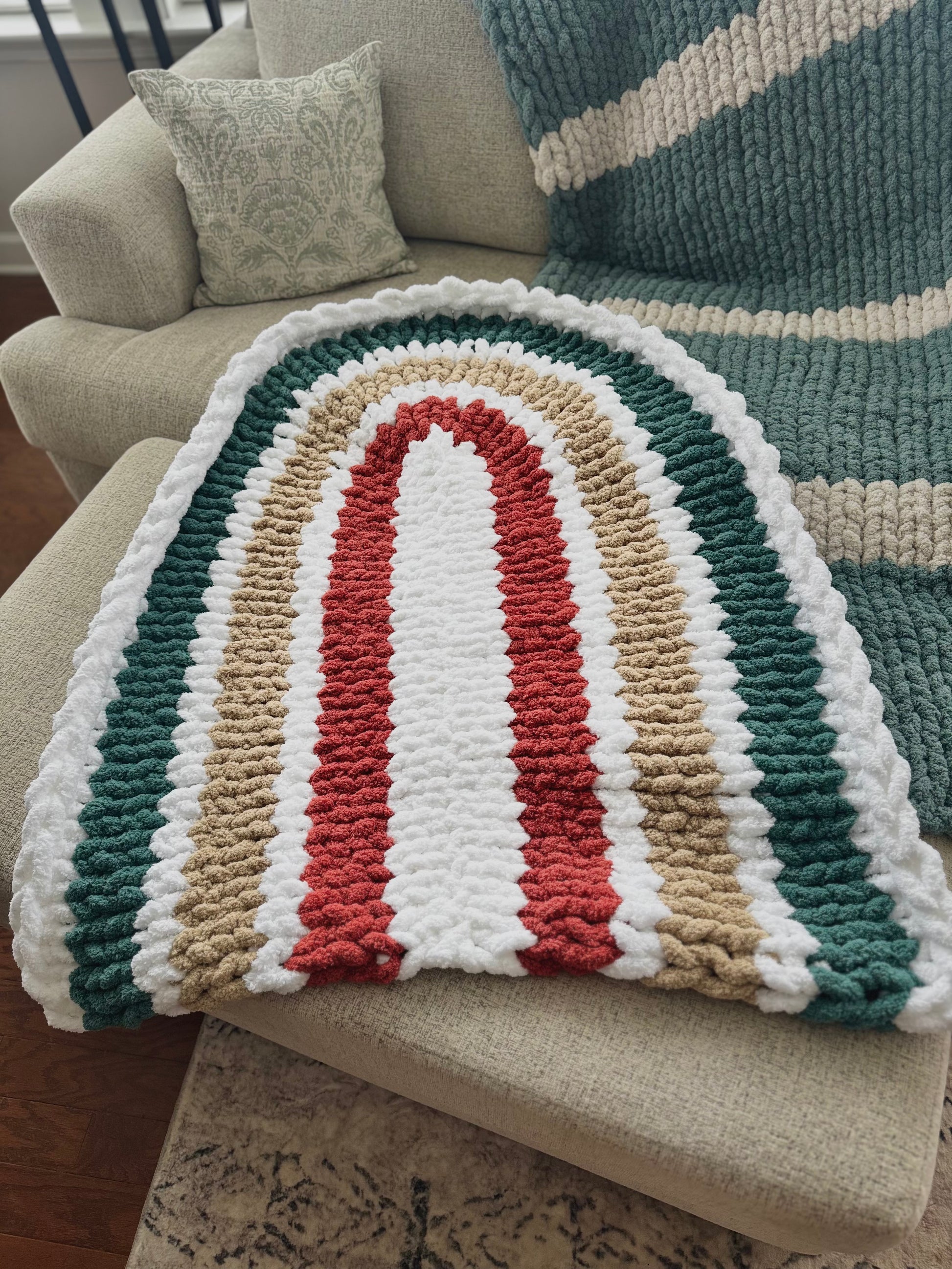 Soft chunky knit blanket crafted with artisan care by The Cozy Corner