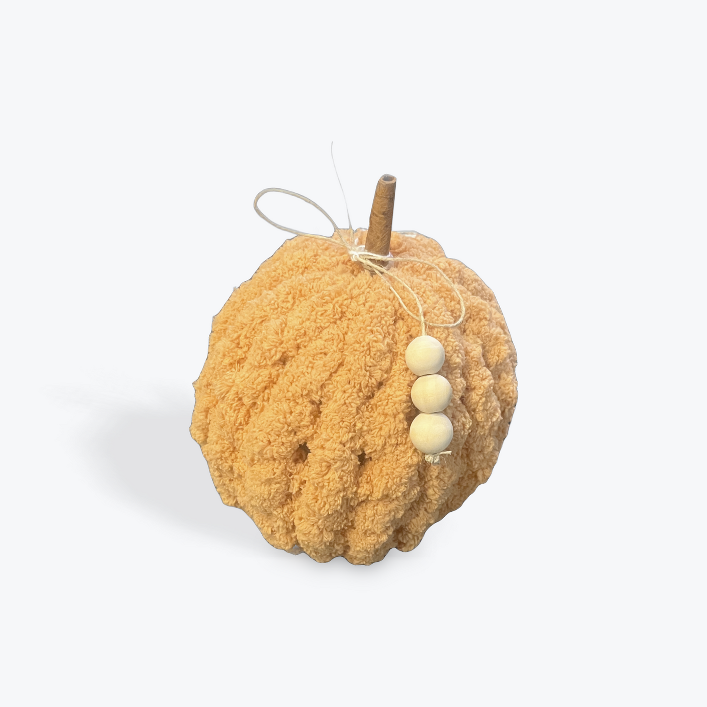 Artisan chunky knit pumpkin for seasonal fall and holiday decorating