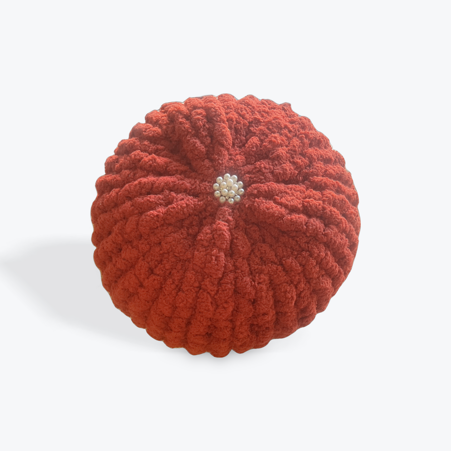 Handmade chunky knit pumpkin designed for festive seasonal style