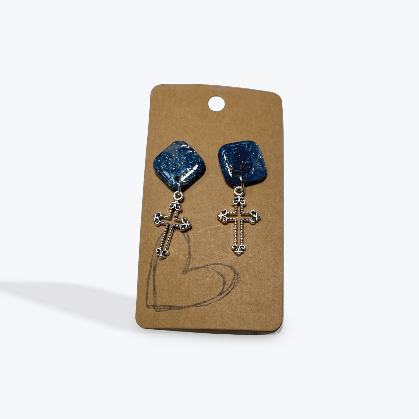 Handmade Earbobs statement earrings with colorful clay detail