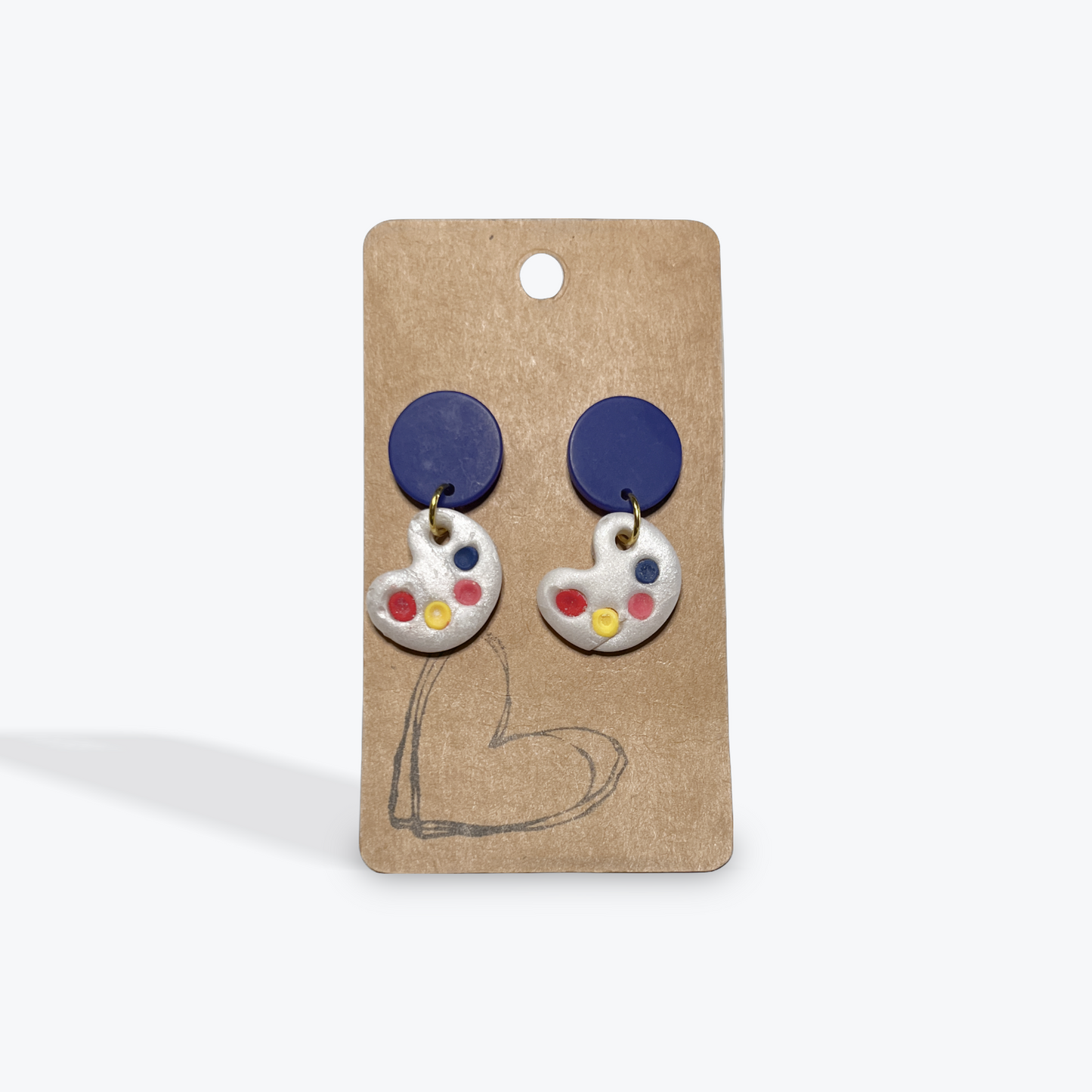 Unique handmade Earbobs clay earrings with playful design