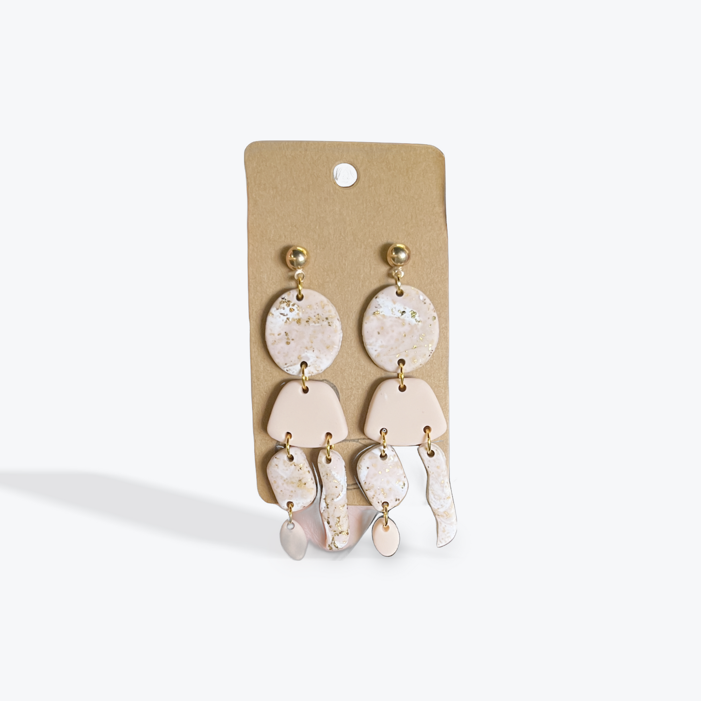 Earbobs handmade neutral clay earrings for versatile style