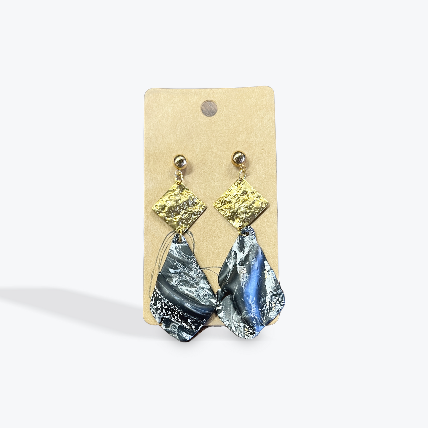Lightweight artisan clay earrings in neutral tones