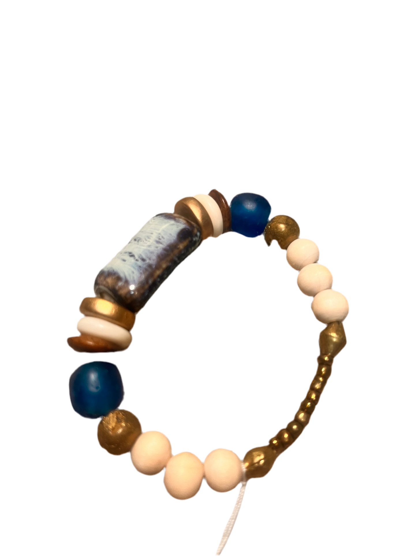 Unique handmade beaded bracelet with gemstone elements