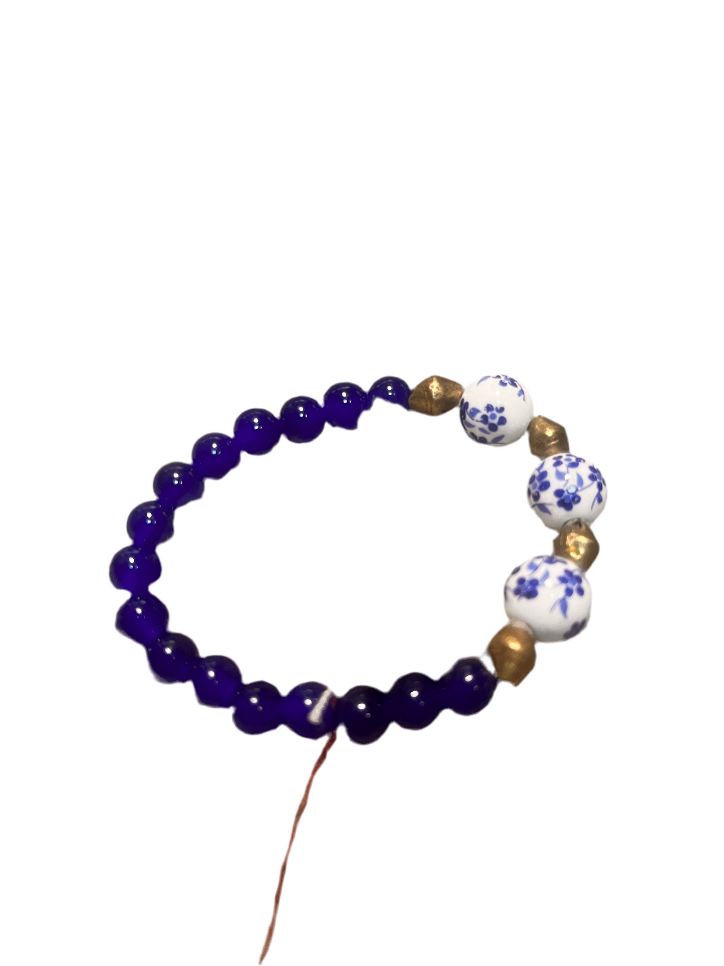 Boutique beaded bracelet featuring natural wood and stone