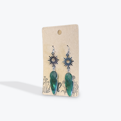 Artisan handmade earrings by Terri Fulbright with unique metals