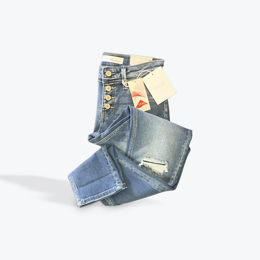 KanCan button fly slim straight jeans classic stretch