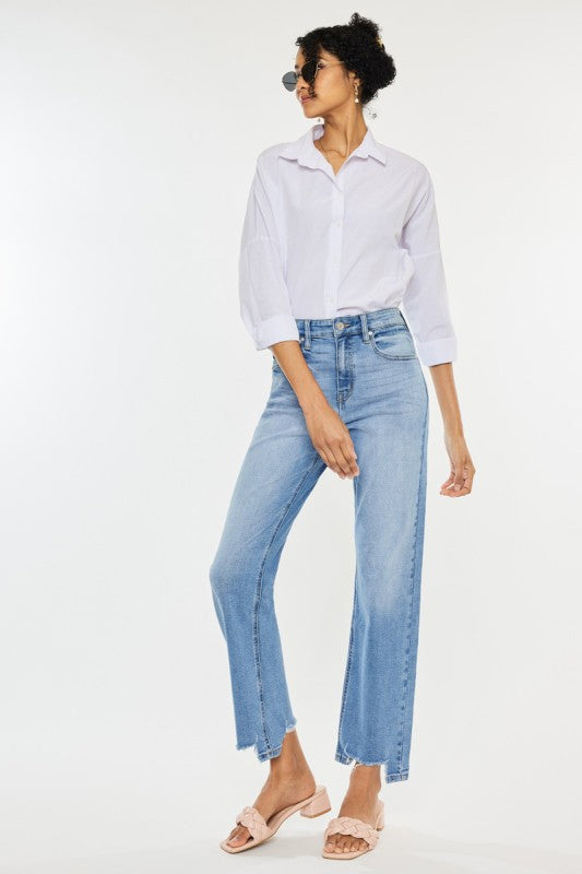 KanCan high rise straight jeans medium wash non distressed