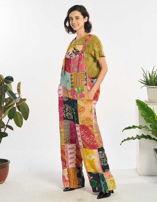 Kathmandu Kantha jumpsuit handmade in Nepal with patchwork