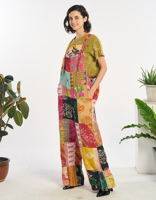 Kathmandu Kantha jumpsuit handmade in Nepal with patchwork