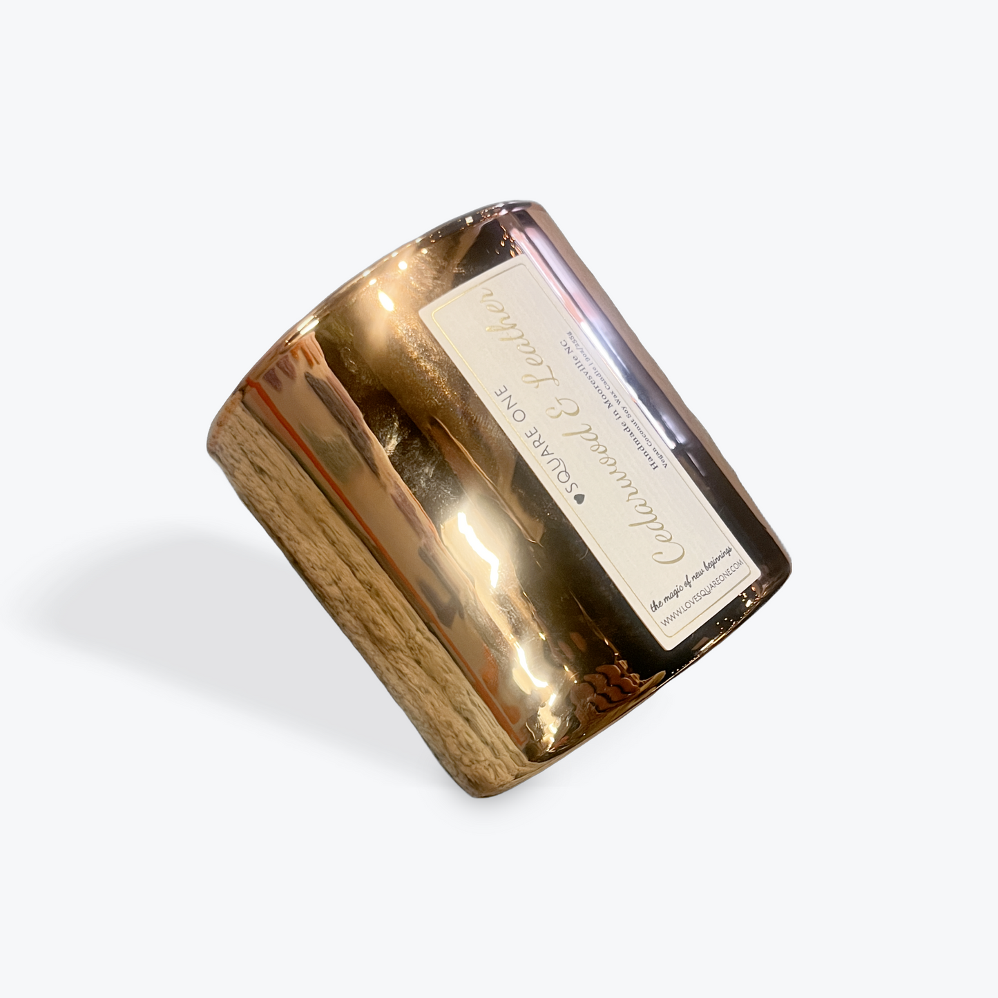 Love Square One artisan candle with clean burn and natural fragrance