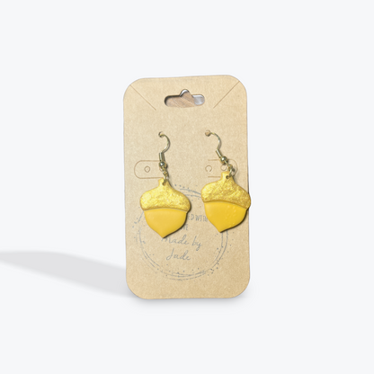 Fall themed dangle earrings with artisan craftsmanship