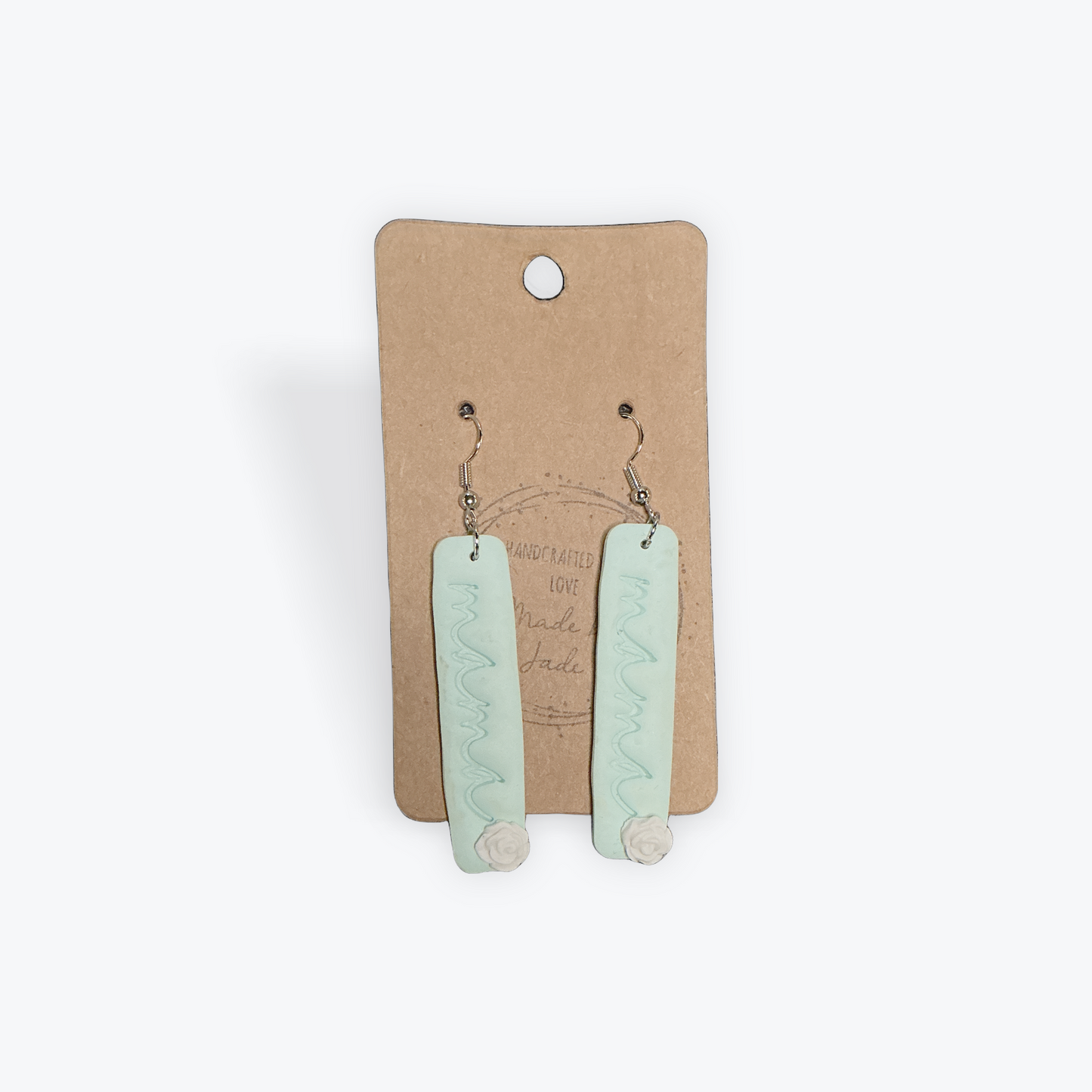 Made by Jade earrings with textured clay finish