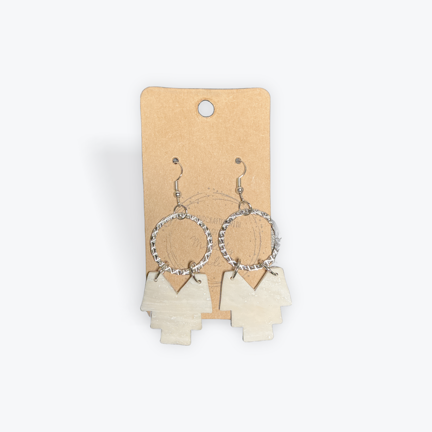 Made by Jade clay earrings with unique artisan finish